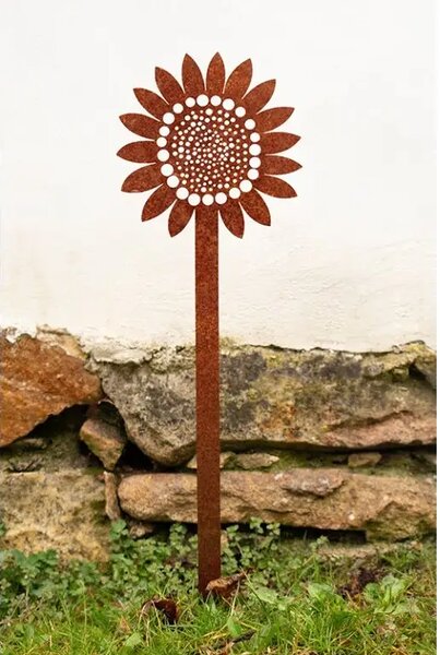 Záhradná dekorácia slnečnica 70 x 20 cm, corten CORGARDEN 1052