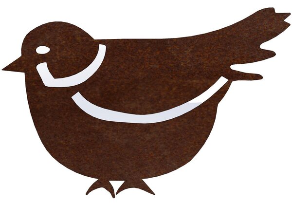 Záhradná dekorácia vrabec 1, 15 x 10 cm, corten CORGARDEN 1057