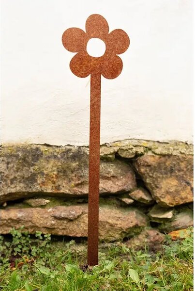 Záhradná dekorácia kvet 2, 68 x 16 cm, corten CORGARDEN 1054