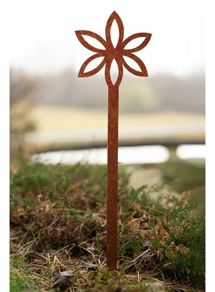Záhradná dekorácia kvet 3, 68 x 16 cm, corten CORGARDEN 1056
