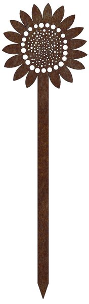 Záhradná dekorácia slnečnica 70 x 20 cm, corten CORGARDEN 1052