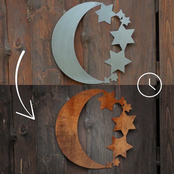 Záhradná dekorácia mesiac 31 × 31 cm, corten CORGARDEN 1067