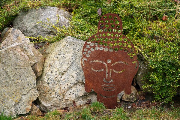 Záhradná dekorácia Buddha 70 x 42 cm, corten CORGARDEN 1062