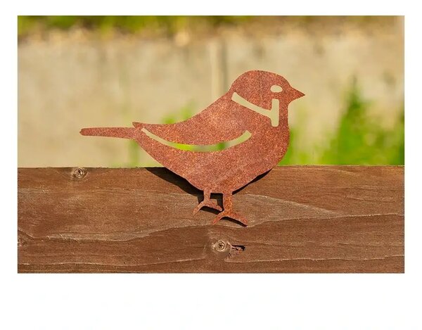 Záhradná dekorácia vrabec 3, 15 x 10 cm, corten CORGARDEN 1059