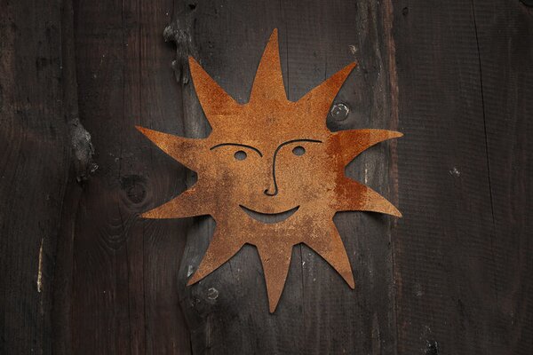 Záhradná dekorácia slnko, 29 x 29 cm, corten CORGARDEN 1065