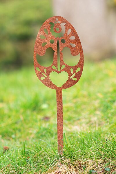 Záhradná dekorácia veľkonočné vajíčko 1, 51 x 14 cm, corten CORGARDEN 1063