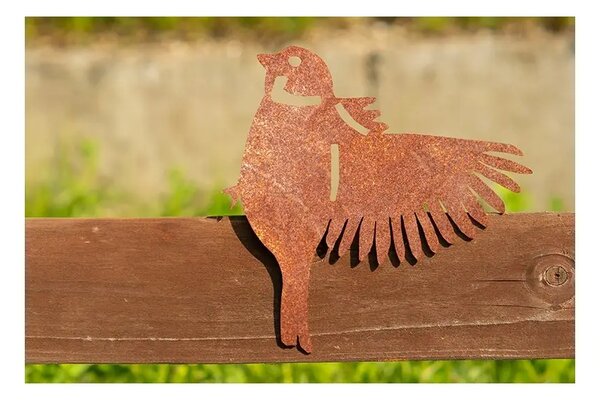 Záhradná dekorácia vrabec 2, 15 x 16 cm, corten CORGARDEN 1058