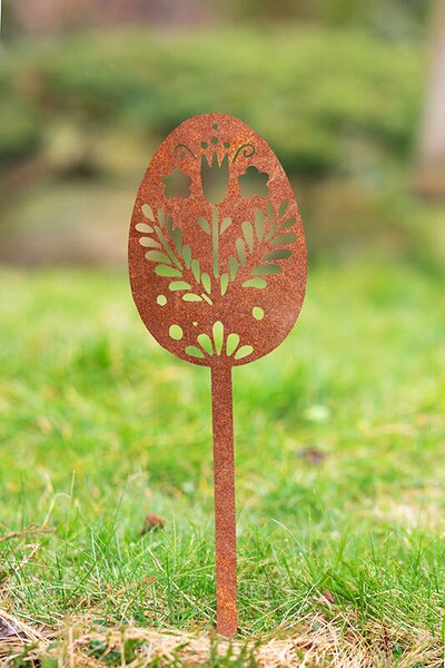 Záhradná dekorácia veľkonočné vajíčko 2, 51 x 14 cm, corten CORGARDEN 1064