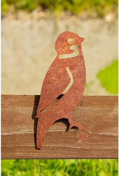 Záhradná dekorácia vrabec 4, 15 x 5 cm, corten CORGARDEN 1060