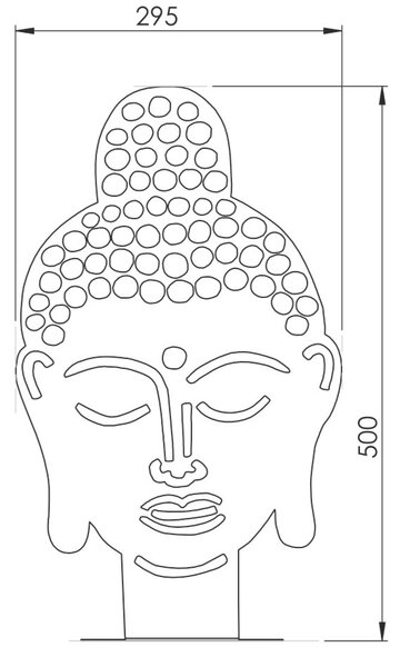 Záhradná dekorácia Buddha 50 x 30 cm, corten CORGARDEN 1061