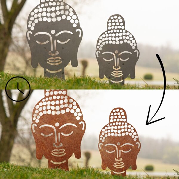 Záhradná dekorácia Buddha 50 x 30 cm, corten CORGARDEN 1061