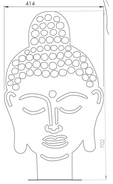 Záhradná dekorácia Buddha 70 x 42 cm, corten CORGARDEN 1062