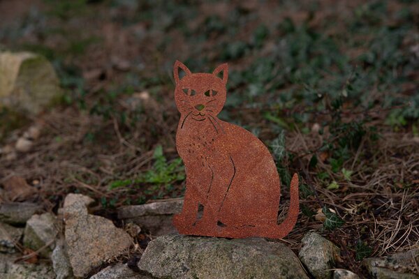 Záhradná dekorácia mačka 37 × 21 cm, corten CORGARDEN 1069