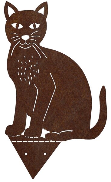 Záhradná dekorácia mačka 37 × 21 cm, corten CORGARDEN 1069