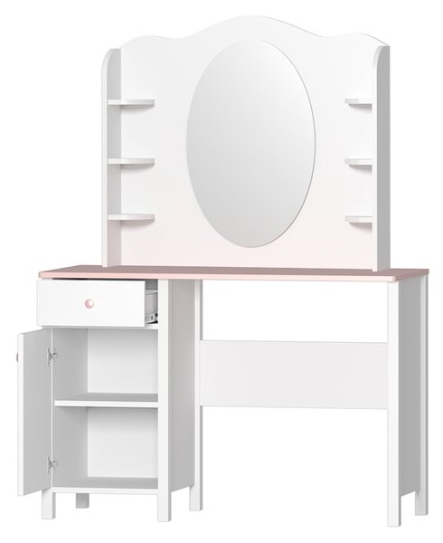 Mirjan24 PC stolík Luna LN03 + Nadstavba Luna LN06, Farby: biela / ružová + biela 5902928146288