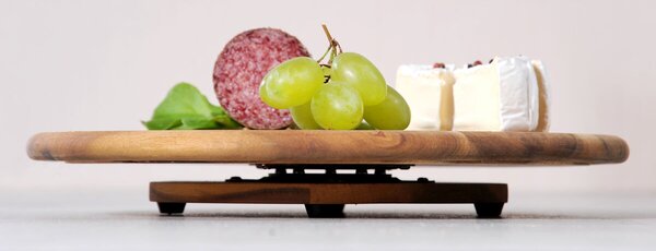Otočná servírovacia doska, ø 40 cm, akáciové drevo KESPER 28448