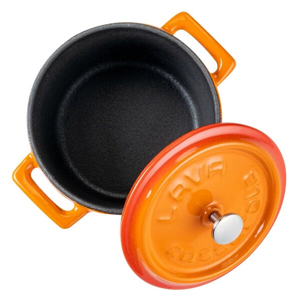 Hrnec Ø 10 cm, 0,35 l, liatinový, oranžový LAVA METAL LVYTC10K2OR
