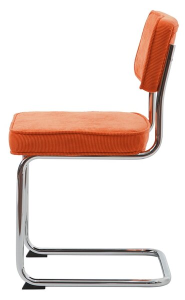 Oranžová menčestrová jedálenská stolička Rupert – Unique Furniture