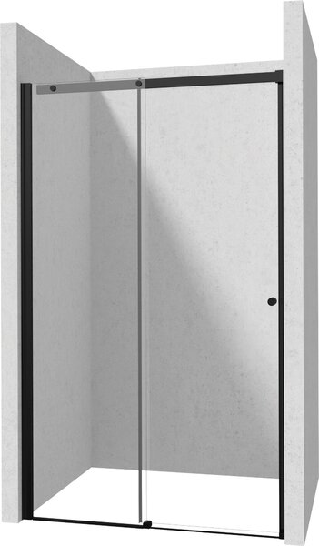 Deante Kerria Plus, posuvné sprchové dvere 120x200 cm, 6mm číre sklo, čierny profil, DEA-KTSPN12P