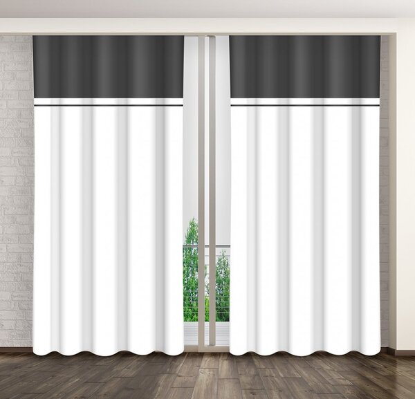 Elegantný čierno biely záves do obývačky Dĺžka: 250 cm