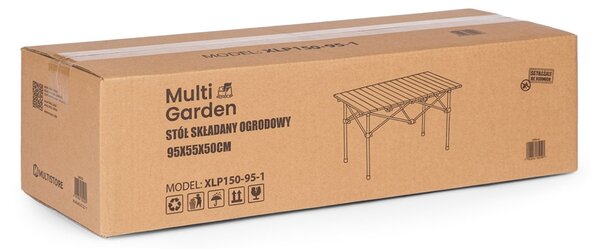 MultiGarden Turistický skladací stôl 95x55 cm s taškou - čierny MultiGarden