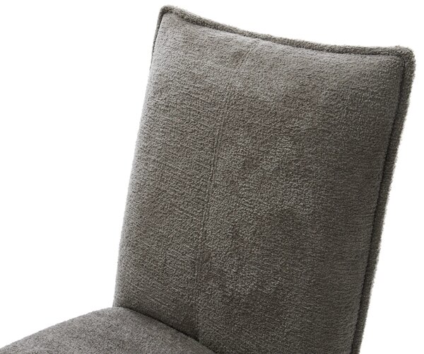 DELIFE Konzolová jedálenská stolička Lelio-Flex bouclé mäkký tmavobéžová konzolová jedálenská stolička plochý nerezová oceľ vrecková pružina