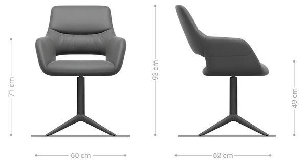 DELIFE Jedálenská stolička Yago-Flex s opierkami bouclé mäkký tmavobéžová krížová podstava nerezová oceľ 360° otočný hojdacia funkcia vrecková pružina