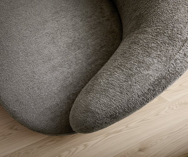 DELIFE Lounge kreslo Nova 88x88 cm bouclé mäkký tmavobéžová