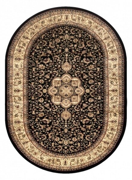 Kusový koberec Agas čierny ovál 100x180cm
