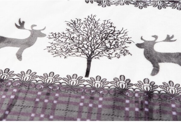 Obliečky mikroplyš VIANOČNÉ SOBY sivé + plachta mikroplyš SOFT 90x200 cm svetlosivá