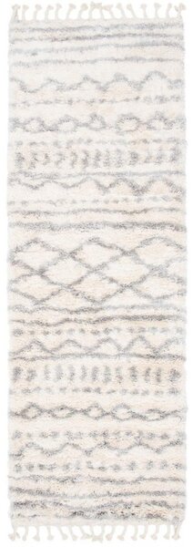 Kusový koberec shaggy Aron krémovo sivý atyp 60x200cm