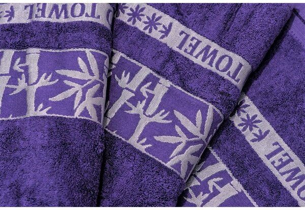 1x osuška BAMBOO fialová + 2x uterák BAMBOO fialový