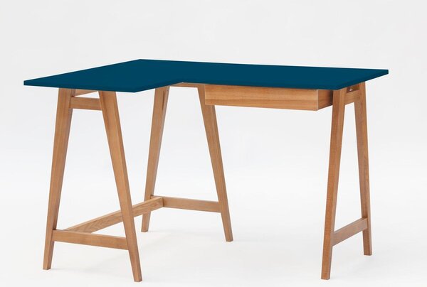 RAGABA Luka rohový písací stôl ľavý, petrolejová modrá