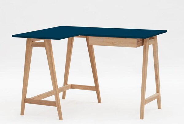 RAGABA Luka rohový písací stôl ľavý, petrolejová modrá