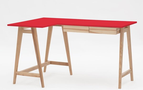 RAGABA Luka rohový písací stôl ľavý, červená