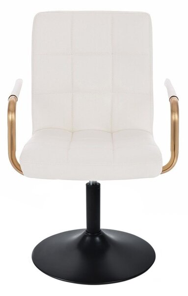 LuxuryForm DESIGN Stolička VERONA GOLD na čiernom tanieri - biela