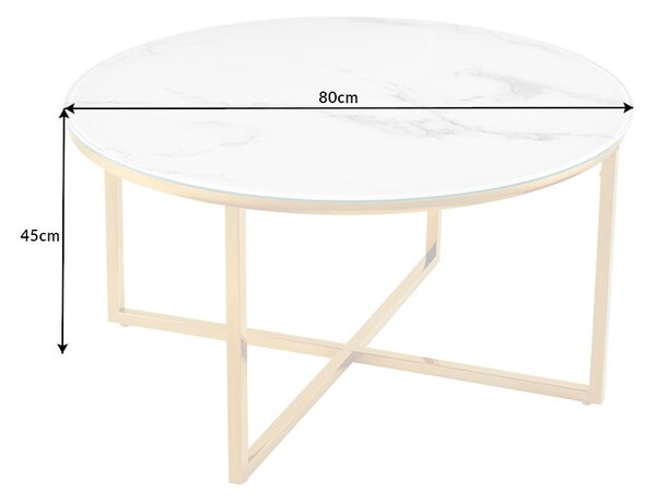 Dizajnový konferenčný stolík Latrisha 80 cm vzor imitácia mramora
