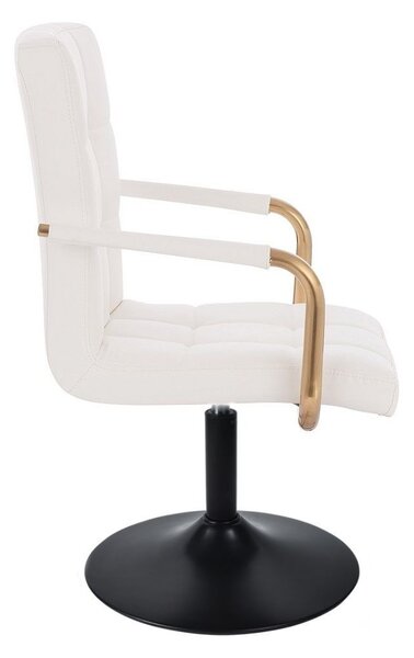 LuxuryForm DESIGN Stolička VERONA GOLD na čiernom tanieri - biela
