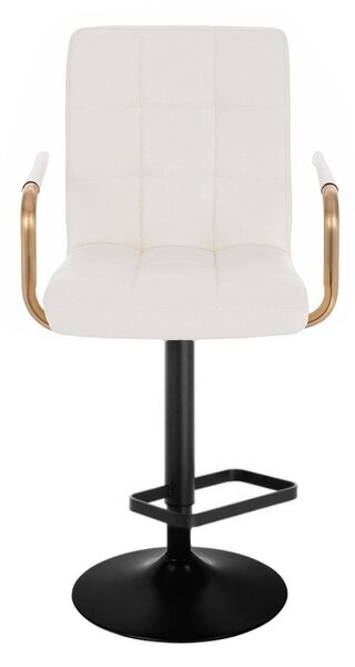 LuxuryForm DESIGN Barová stolička VERONA GOLD na čiernom tanieri - biela