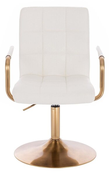 LuxuryForm DESIGN Stolička VERONA GOLD na zlatom tanieri - biela