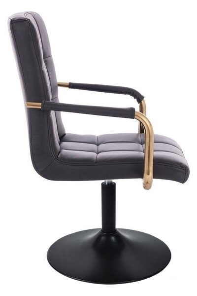 LuxuryForm DESIGN Stolička VERONA GOLD na čiernom tanieri - čierna