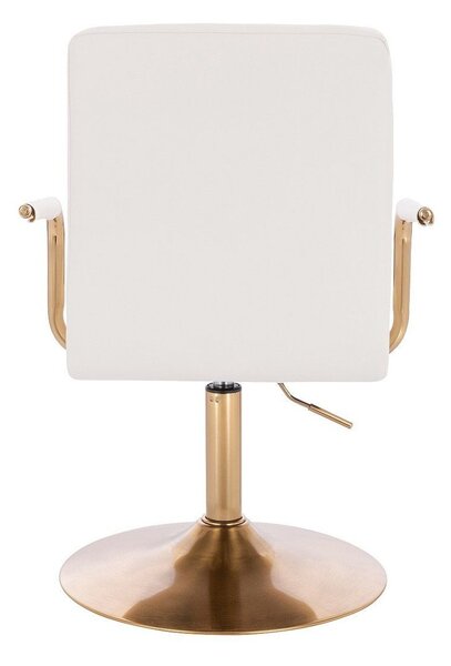 LuxuryForm DESIGN Stolička VERONA GOLD na zlatom tanieri - biela