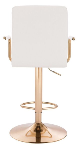 LuxuryForm DESIGN Barová stolička VERONA GOLD na zlatom tanieri - biela