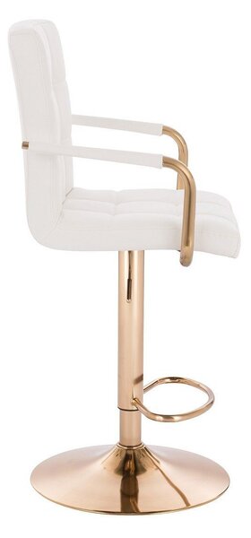 LuxuryForm DESIGN Barová stolička VERONA GOLD na zlatom tanieri - biela