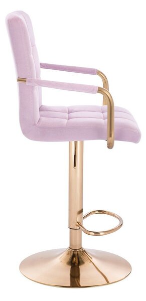 LuxuryForm DESIGN Barová stolička VERONA GOLD VELUR na zlatom tanieri - levanduľa