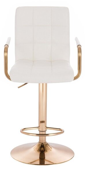 LuxuryForm DESIGN Barová stolička VERONA GOLD na zlatom tanieri - biela
