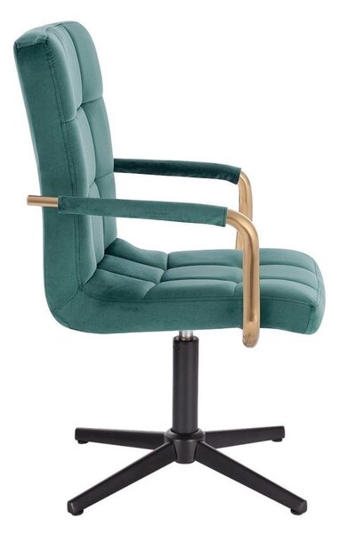 LuxuryForm DESIGN Stolička VERONA GOLD VELUR na čiernom kríži - zelená