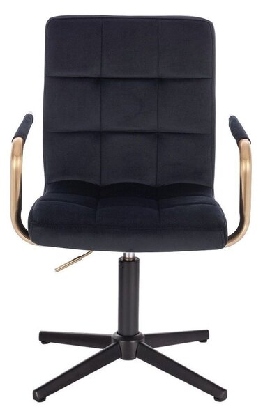 LuxuryForm DESIGN Stolička VERONA GOLD VELUR na čiernom kríži - čierna