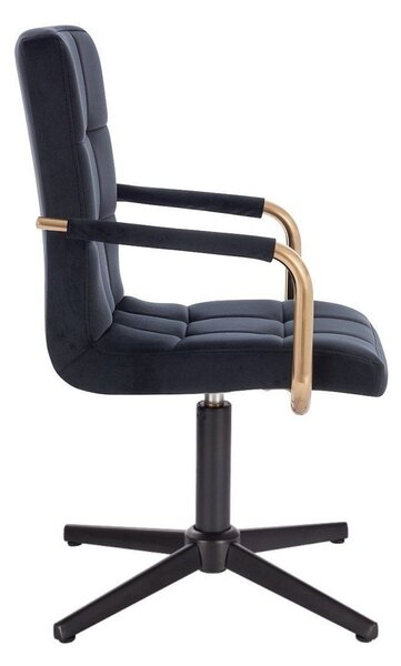 LuxuryForm DESIGN Stolička VERONA GOLD VELUR na čiernom kríži - čierna