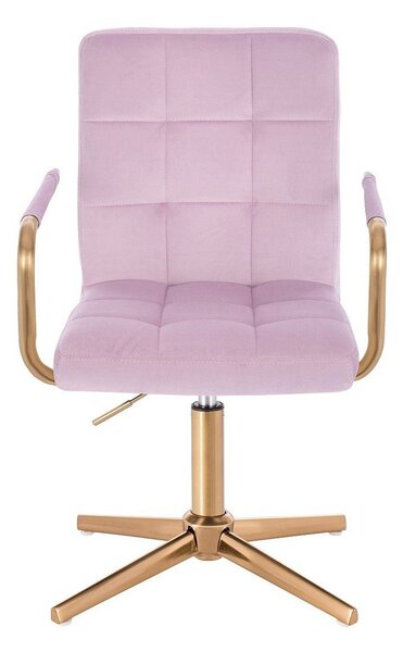 LuxuryForm DESIGN Stolička VERONA GOLD VELUR na zlatom kríži - levanduľa
